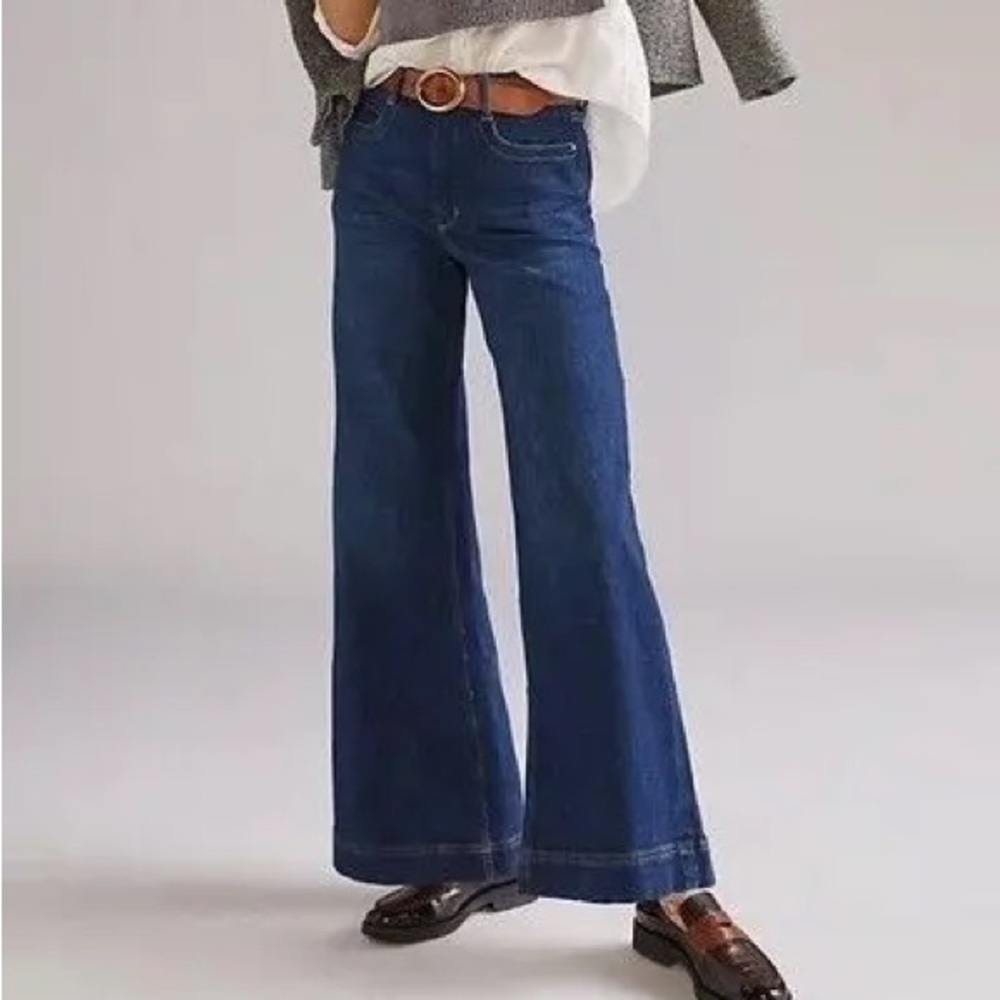 Maeve Anthropologie Wide Leg High Rise Jeans